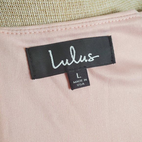 NWT Lulu's Blush Pink Off the Shoulder Mini Bodycon Dress size L - Picture 6 of 8